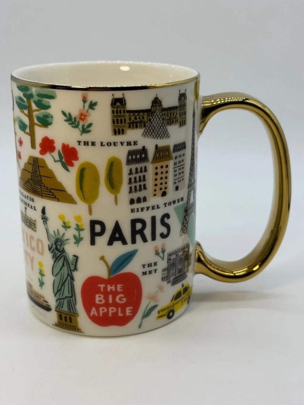 Anthropologie Bon Voyage World Cities Mug